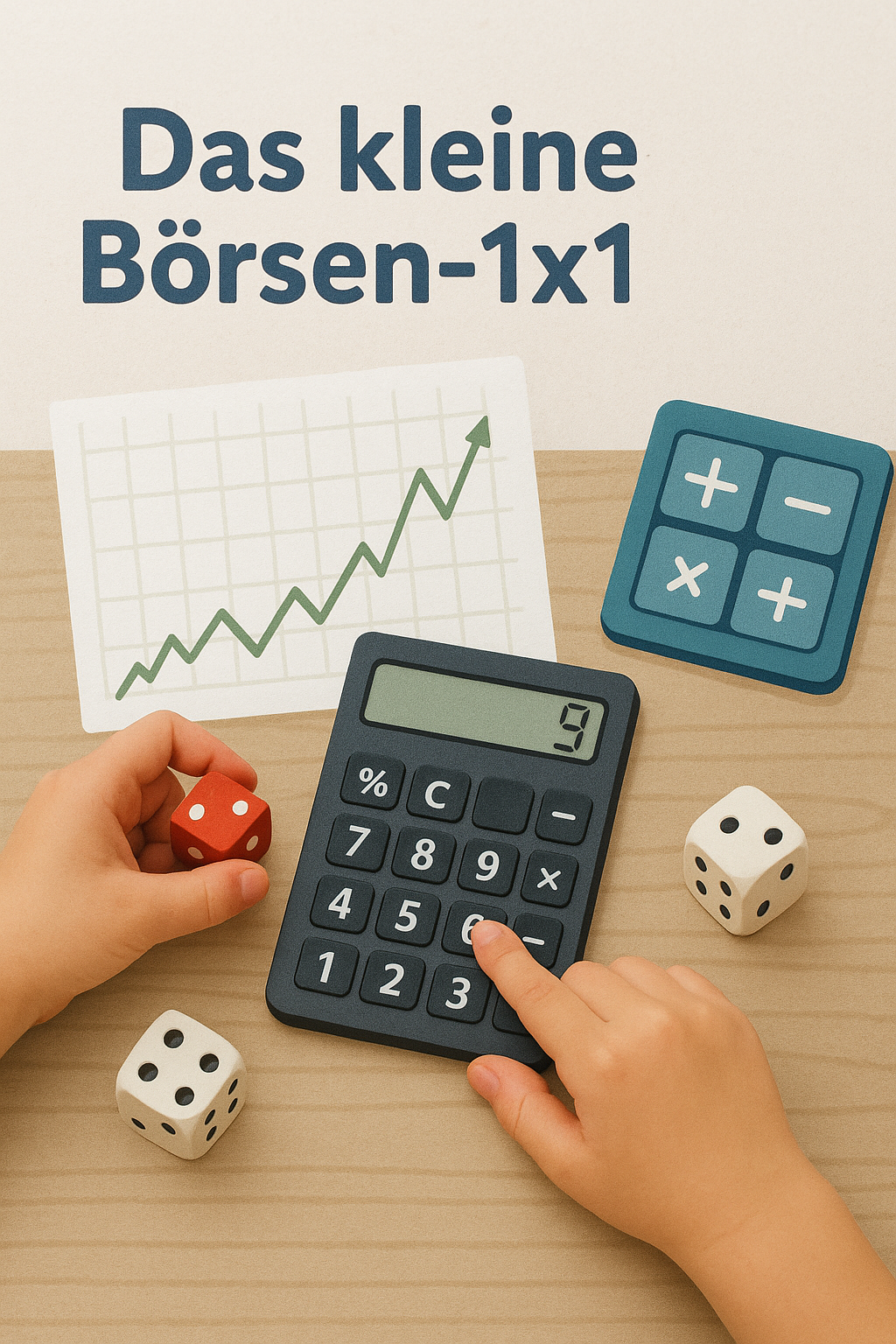 Kind rechnet mit dem Taschenrechner Börsenkurse nach - Börsenverständnis für Kinder vermitteln