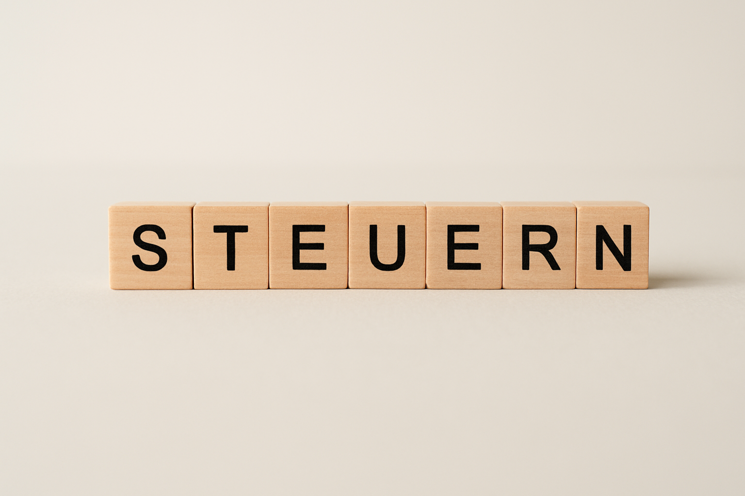 Das Wort Steuern ist mit Scrabble-Buchstaben dargestellt, es wird das spielerische Erlernen von Steuerbegriffen erklärt